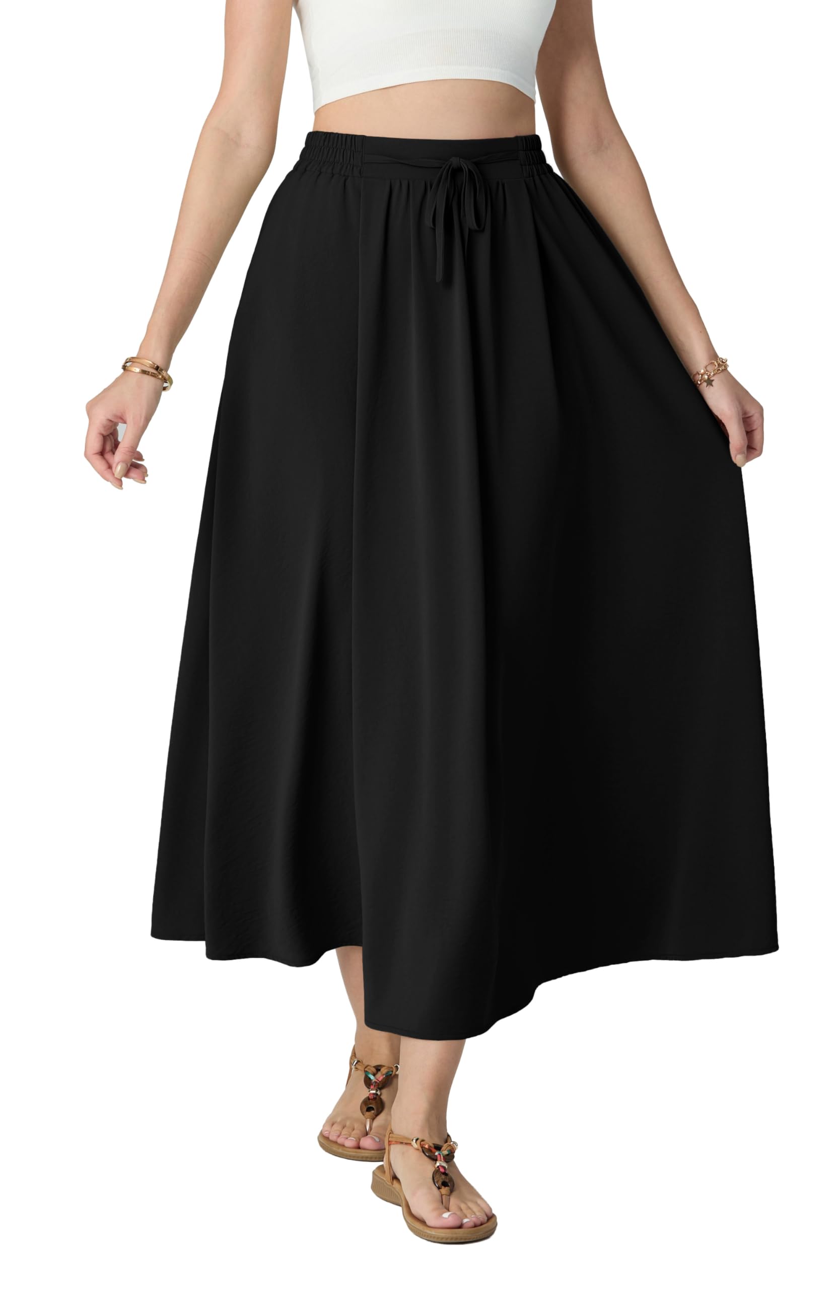 50% Off HiMONE Women's High Waisted Flowy Maxi Skirt - Image 1
