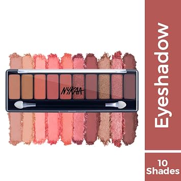Nykaa Cosmetics Eyes On Me 10-in-1 Eyeshadow Palette, Beachside Peach, 1 pc - Intense Pigment Eye Makeup - Long-Wearing Eye Shadow, Easy to Blend