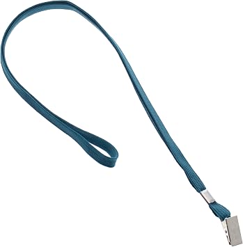 Specialist ID Flat Braid Woven Non-Breakaway Lanyard with Steel Bulldog Clip - Neck Strap ID Badge Holder for School, Work, and Events (Teal)