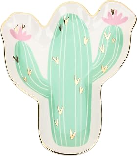 Jewelry Dish Ring Holder Cactus Shape Ceramic for Women Desk Decor | Light Green, Sturdy Ceramic Tray for Rings and Necklaces, Elegant Decoration for Christmas and New Year