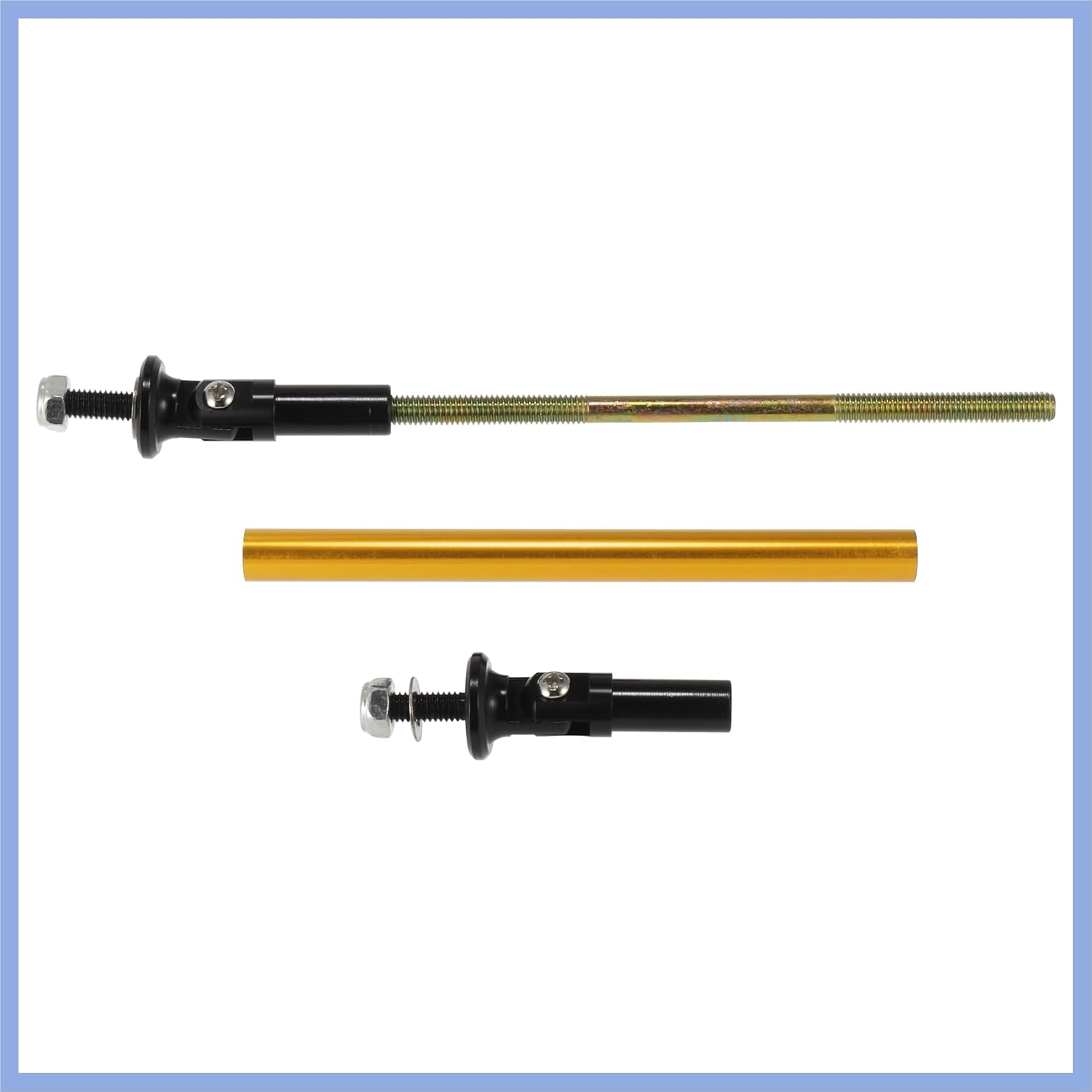 2pcs 150mm 5.91" Splitter Support Rods Adjustable Front Rear Bumper Lip Splitter Strut Rod Tie Support Bars Fit Most Vehicle Gold Tone Stable