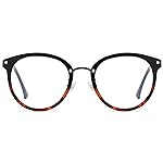 SOJOS Retro Round TR90 Blue Light Reading Glasses Womens Mens Readers Computer Glasses Eyewear Frame SJ9001, Black&Tortoise Frame 2.00 x