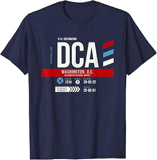 Vintage Washington DCA Airport Code Travel Day Retro Travel T-Shirt