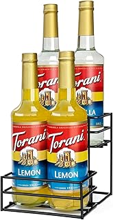 Coffee Syrup Rack (4 Bottle Capacity)，Coffee Syrup Organizer for Coffee Bar,Kitchen.Small Wine Rack for Bar,Family,Storage for Syrup, Wine, Dressing
