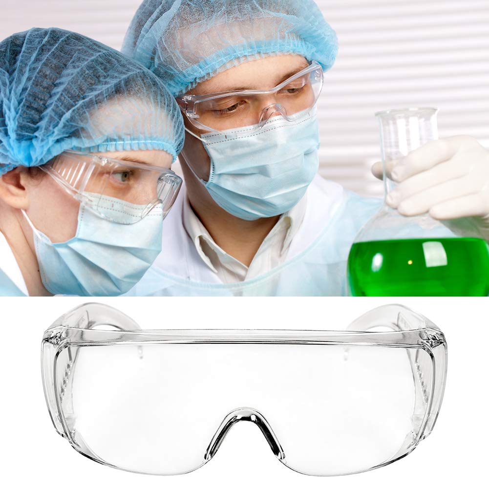 SpirWoRchlan Protective Goggles Anti Fog Safety Glasses Anti Dust Spittle Eye Protection Glasses Safety Work Glasses Over Spectacles Soft Wraparound Eyewear Shock Resist For Construction Lab