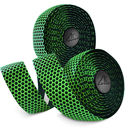 Marque Hex Bicycle Handlebar Tape - Road Bike Handle Bar Tape 2Pcs Per Set (Green) #TOP22