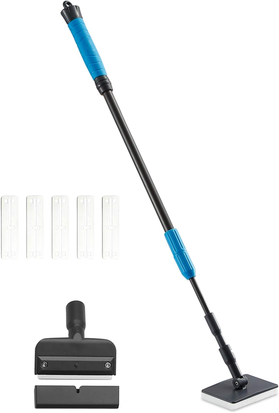 N / A 2 in 1 Aquarium Cleaning Tool Kit,Telescopic Handle Fish Tank Brush Algae Scraper for Fish Glass Tank (2 in 1)