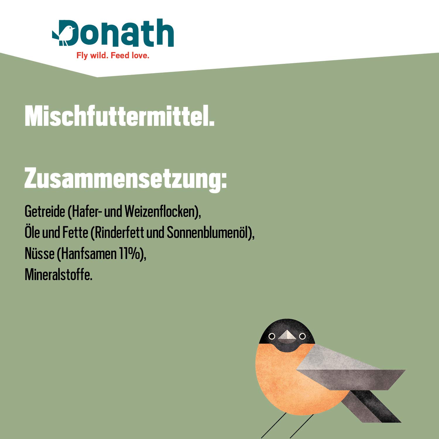 Donath Energie-Knödel Hanf ohne Netz - Meisenknödel ohne Netz -100g je Knödel - mit Einer Extraportion Hanfsamen - Ganzjahres Wildvogelfutter - aus unserer Manufaktur in Süddeutschland - 50er Eimer