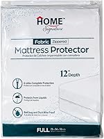 Vista 1 de Protector de colchón impermeable con cremallera – Carcasa de 6 lados, a prueba de chinches y ácaros del polvo, cubierta de 12 pulgadas