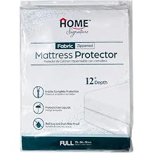 Zippered Waterproof Mattress Protector   6-Sided Encasement, Bed Bug & Dust Mite Proof, 12  Deep Cover for Full Protection Full