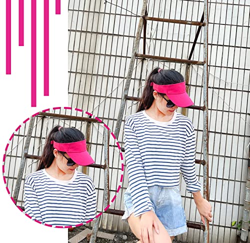 2 Pieces Of Rose Red Sun Visor Hats Adjustable Sport Visors Cap Visors For Women And Men (One Size) #TOP4