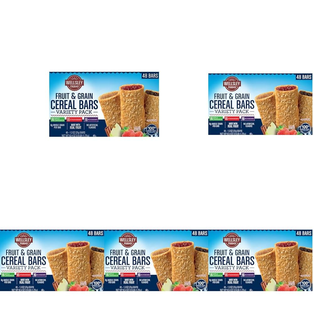 Wellsley Farms Fruit & Grain Cereal Bars Variety Pack, 48 ct. AS