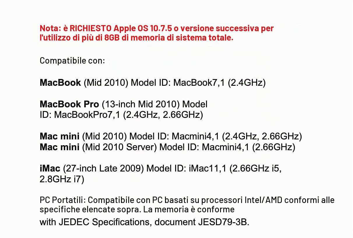 OWC Modulo di memoria SO-DIMM da 16 GB (2 x 8 GB) PC8500 DDR3 non ECC 1066 MHz 204 pin (OWC8566DDR3S16P), per MacBook Pro 2010, MacBook, Mac Mini e iMac 2009