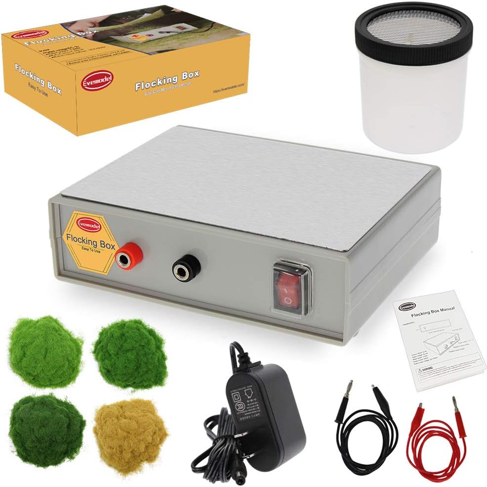 Evemodel Flockbox Static Grass Flocking Machine Applicator Model Tool+120g Grass Powder