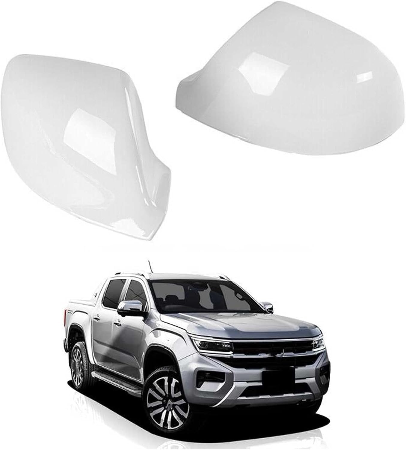 XJPGHA Wing Mirror Covers Caps for Volkswagen Amarok 2012-2019, Sturdy Durable Cover Housing Door Mirror Vehicle Accessory Rearview Side Covers,White