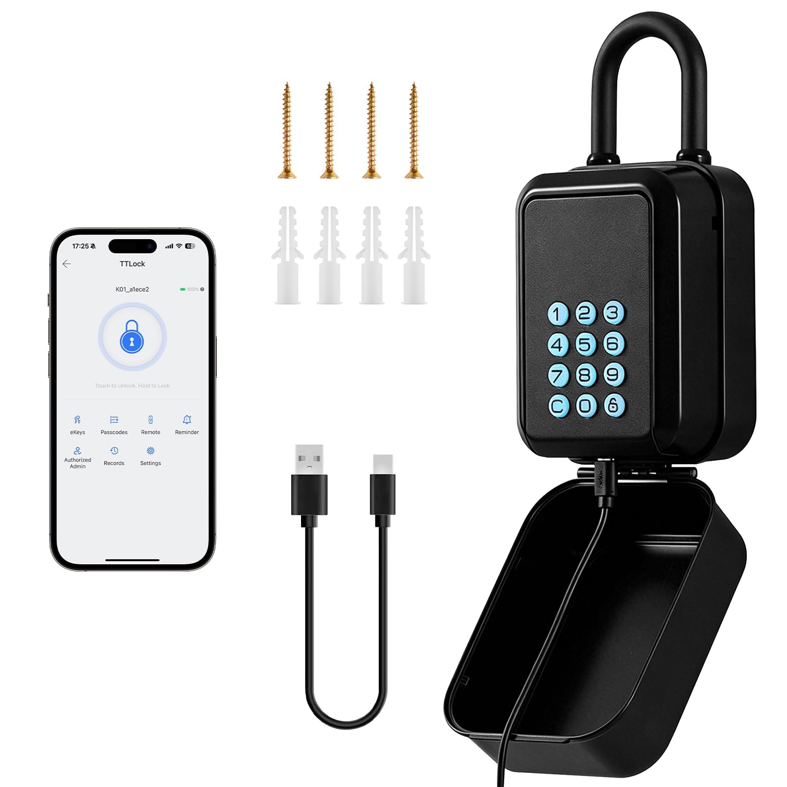 Schlüsseltresor mit Zahlencode, Smart Schlüsselbox, Key Lock Box