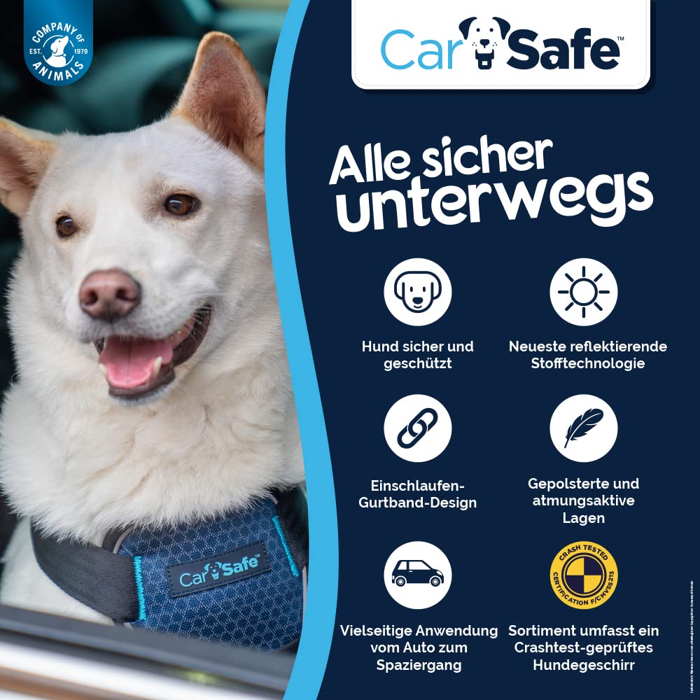 CarSafe Hunde Reisegeschirr, sicher & gesetzeskonform mit dem Hund unterwegs, erfüllt die Straßenverkehrsordnung, Tiere im Auto zu sicheren, für kleine Hunde geeignet (Größe S)