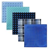Retreez 5 Piece Assorted Woven Microfiber Premium Pocket Square Gift Box Set - Set 013