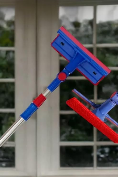 Telescopic Mop Double Sided Practical Windshield Wiping Apparatus Windshield Wiping Mop Glass Wiper with Microfiber Cloth