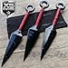 New 6. 5" 3PC Naruto Kunai Hunting Red Paracord Wrapped throwing Eco'Gift LIMITED EDITION Knife with Sharp Blade W/ sheath