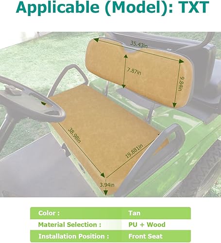 Miniatura 2 de Cojines de repuesto para asiento delantero para carrito de golf EZGO TXT 1994-2013, marrón