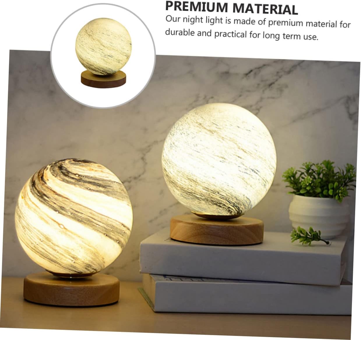 Gadpiparty 1pc Creative Moon Lamp Night Light Led Decorative Bedside Table Lamp Effect for Bedroom Decor Romantic and Girls