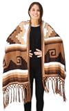 Women's Superfine Alpaca Wool Intarsia Wari Handmade Shawl Wrap One Sz