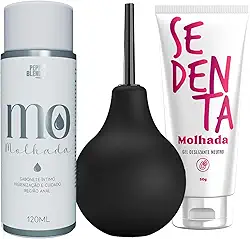 Kit Ducha Íntima Higiene Ginecológica 224ml Enema Gel Sabonete Procto Anal e Gel Deslizante Neutro