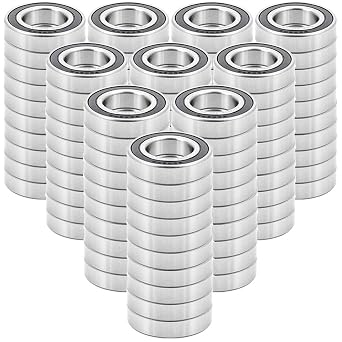 [100-Pack] 6006-2RS - Deep Groove Radial Ball Bearing i30 mm x 55 mm x 13 mm ID x OD x Width Double Rubber Seal with Clearance C3
