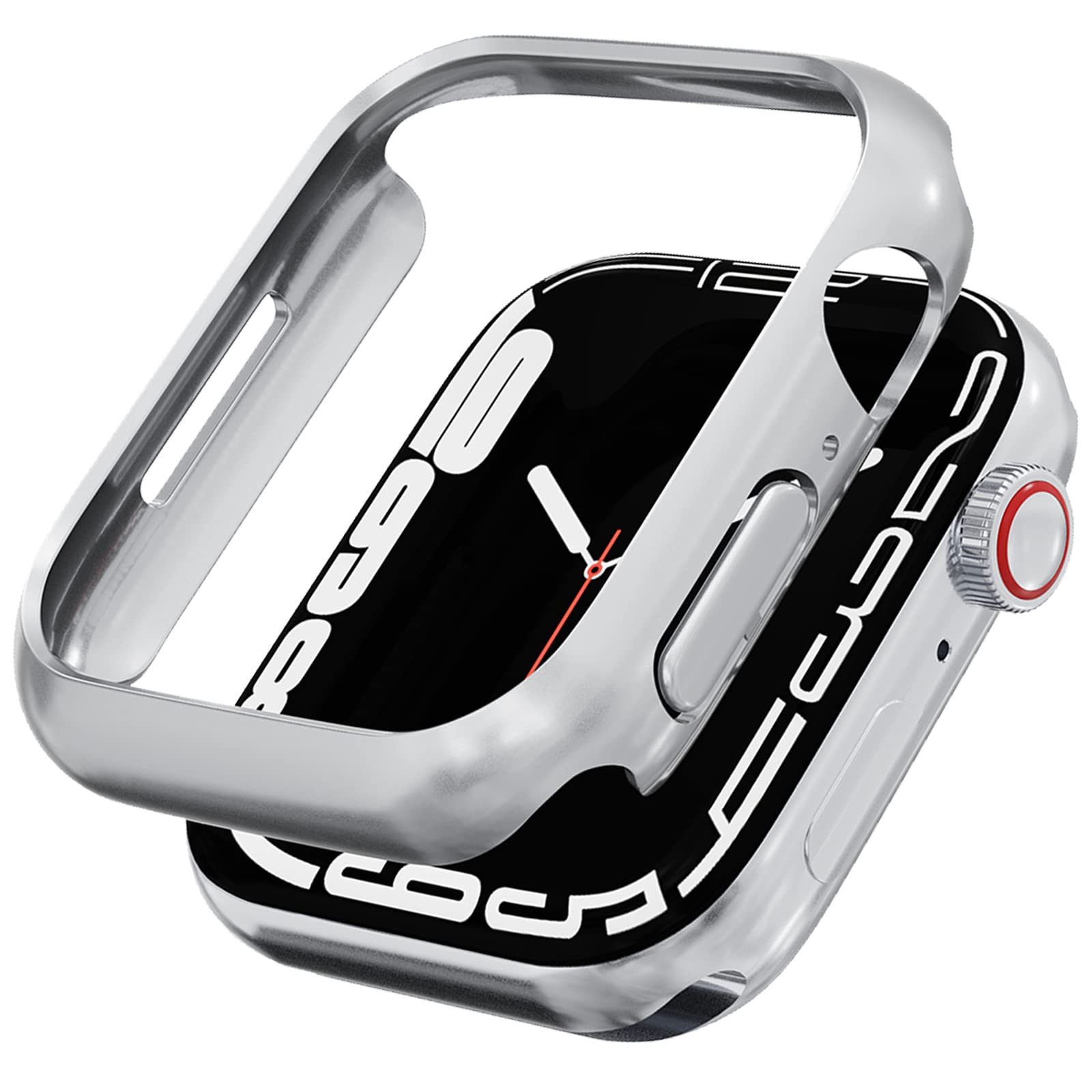 Miimall Compatible for Apple Watch 45mm Case All-Around Protective Frame Lightweight Shockproof Hard PC Protector Frame Case for Apple Watch 45mm