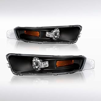 Compatible with 2005-2009 Ford Mustang Gt V6 L+R Pair Assembly, Black Housing Clear Lens Bumper Lights
