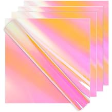 IModeur Holographic Vinyl -Opal Pink Permanent Holographic Vinyl Bundle 5 Pack, 12 x 12 for DIY Crafts, Party Decoration, and Car Decal
