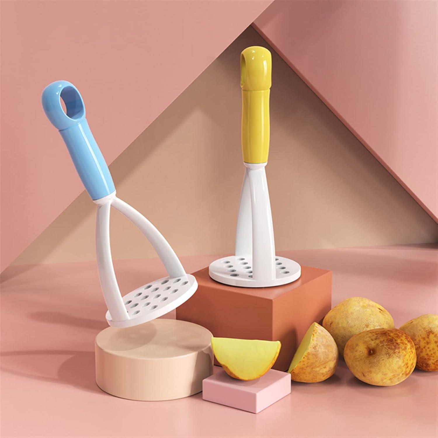 Potato Mashers Kitchen Portable Manual Potato Masher Food Grade Plastic Carrot Pumpkin Mud Press Machine Fruit Vegetable Tools Aid