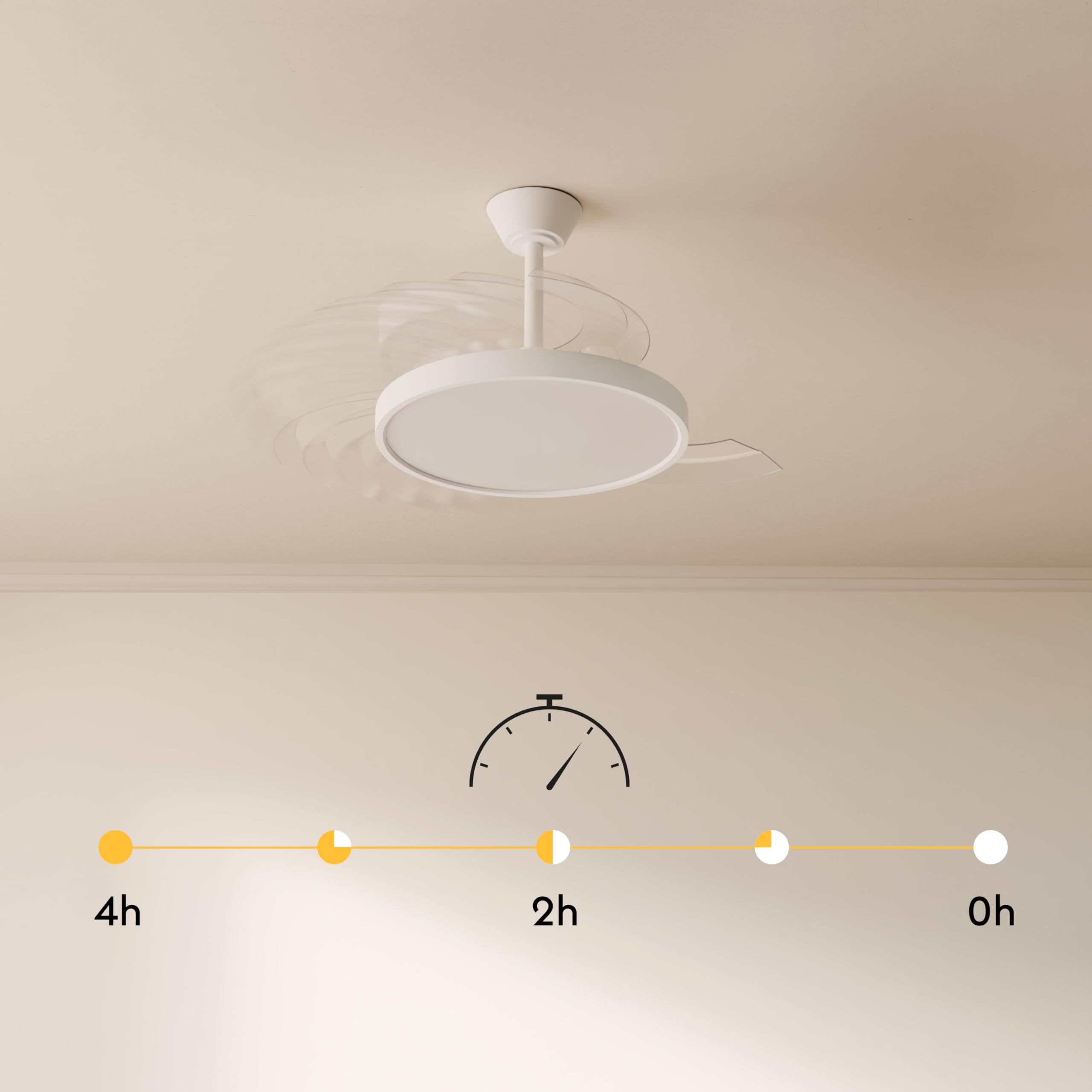 Sulion - Ventilador de Techo con Palas Retráctiles y con Luz LED Regulable BOMBAY ESTILO | Motor DC Silencioso, 6 Velocidades, Mando a Distancia, Función Verano/Invierno, Color Madera