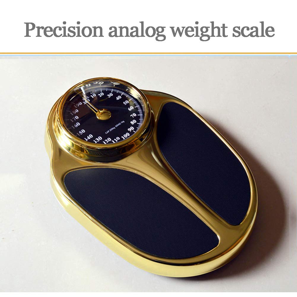 mechanische Personenwaage, Personenwaage analog, im Retro-Design - analoge Waage, bis max. 200 kg(Mechanische Waage im klassischen Doktorwaagen-Design, Metall-Korpus, rutschfeste Wiegefläche)