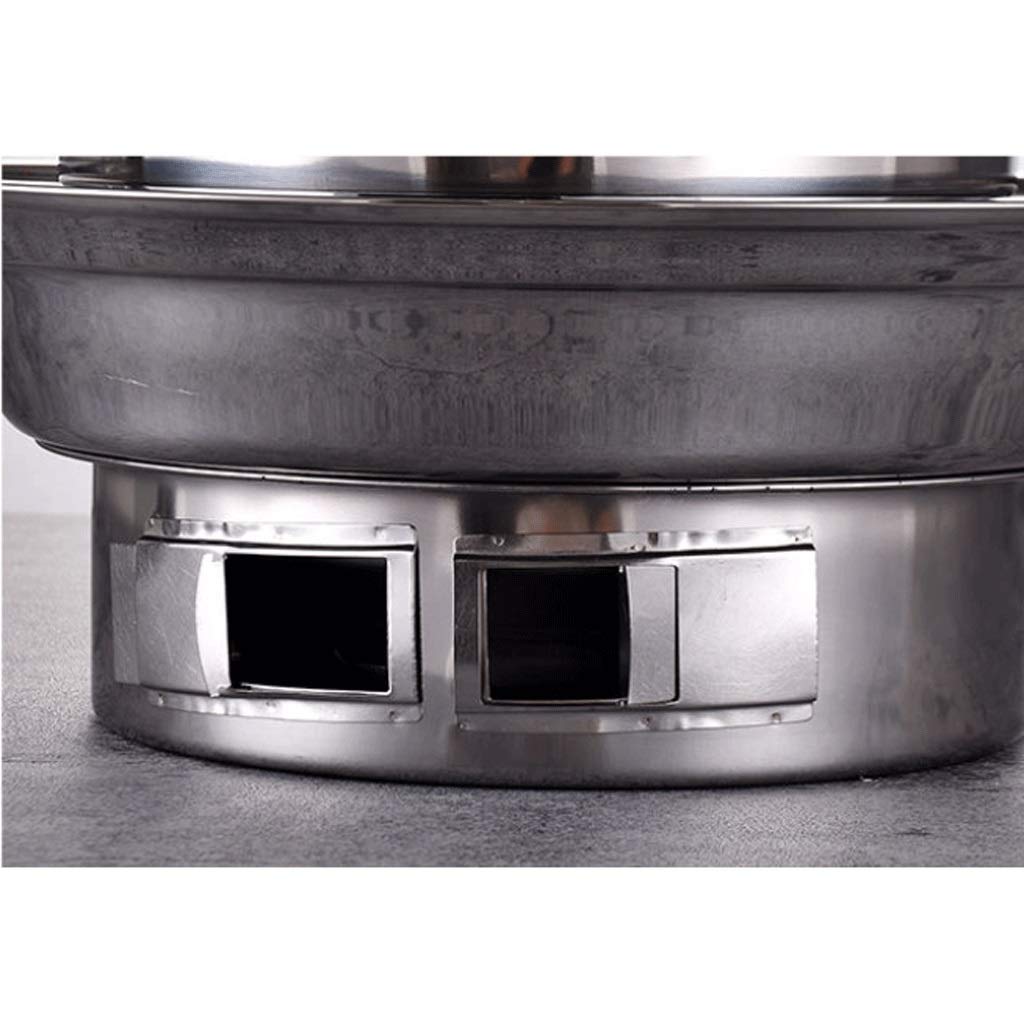 Ogród ognisko okrągłe ze stali nierdzewnej 40 cm na zewnątrz patio stal ognisko miska grill na podwórko, kemping, piknik, ognisko, ogród W miska do grilla (rozmiar: średni)