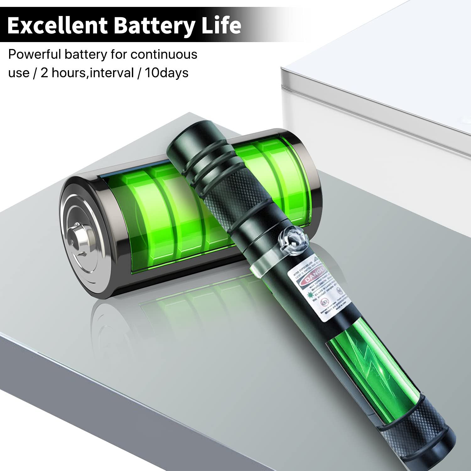 Green Laser Pointer Long Range High Power Flashlight, Rechargeable Pointer for USB, with Star Cap Adjustable Focus Suitable for Hiking: Tools & Home Improvement
