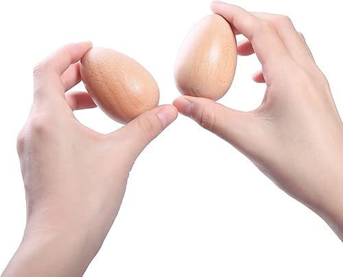 Miniatura 2 de Juego de 5 instrumentos de percusión musical para niños, incluye 1 par de clavos de madera, 1 par de cocteleras de huevos de madera y 1 juego de