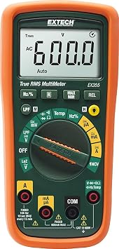 Extech EX355-12-Function True RMS Multimeter with Non-Contact Voltage Detection NCV | AC/DC V/A, resistance, capacitance, frequency, Type K, NCV, LoZ, low pass filter, included probe