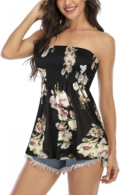 Flowy Crop Tunic Blouses Shirt 