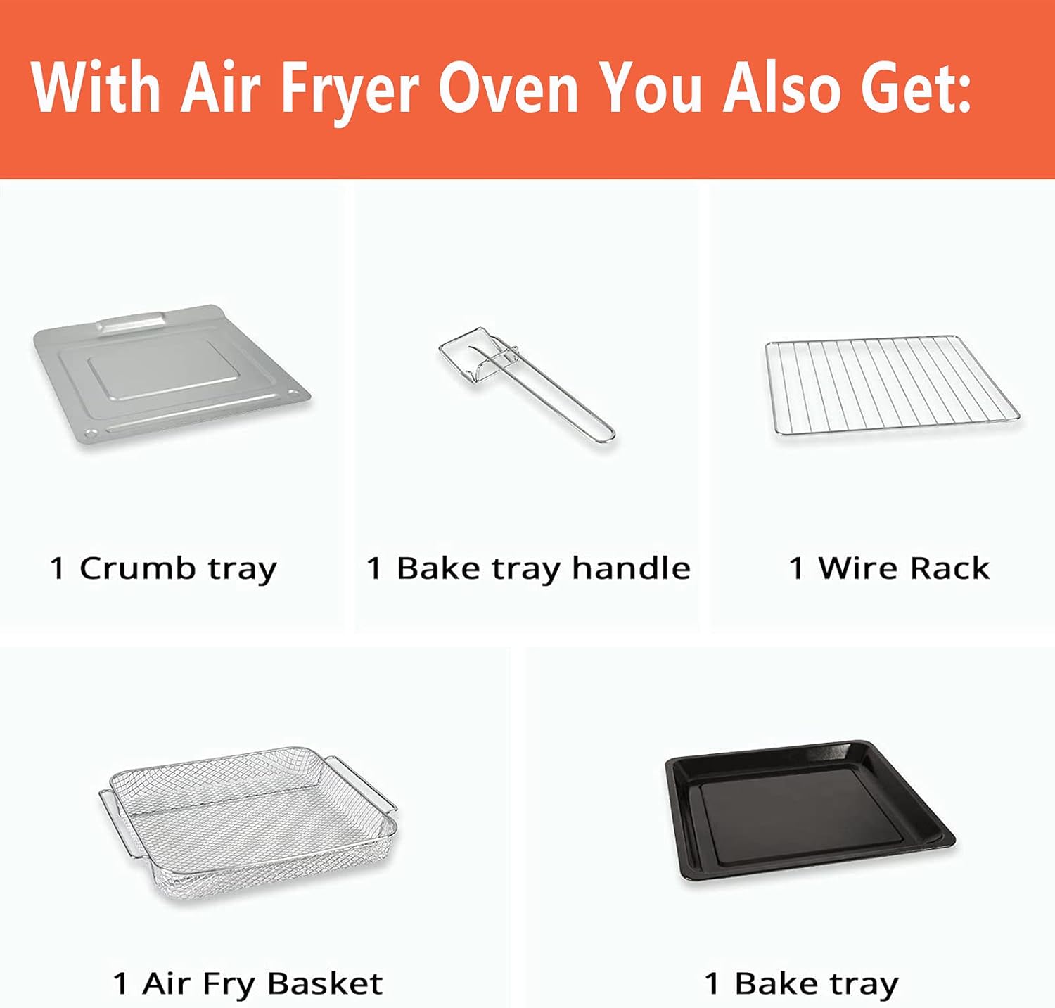 Qisebin Air Fryer Toaster Oven 21 Quart Large Convection Toaster Oven Countertop Stainless Steel Finish, Air Fry, Roast, Toast (AIRFRYER-A1) : Home & Kitchen