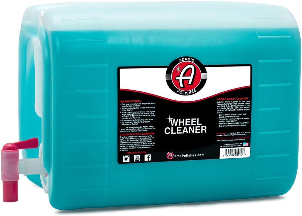 Wheel Cleaner 5 Gallon - Tough Wheel Cleaning Spray For Car Wash Detailing | Rim Cleaner & Brake Dust Remover | Safe On Chrome Clear Coated & Plasti Dipped Wheels | Use w/Wheel Brush