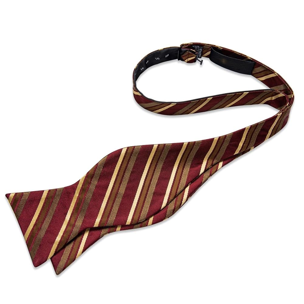 JFDBGU Silk Striped Bow Ties Yellow Red Bowties Hanky Cufflinks Set Suit Man Accessories Nots Self-Tie Bow Tie