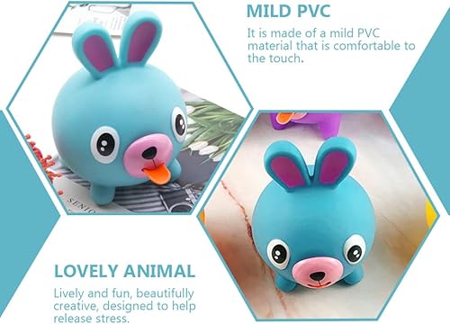 Miniatura 6 de Zerodeko Pelota antiestrés para niños, juguete de dibujos animados chirriante para apretar la lengua y el estrés, divertido regalo de fiesta