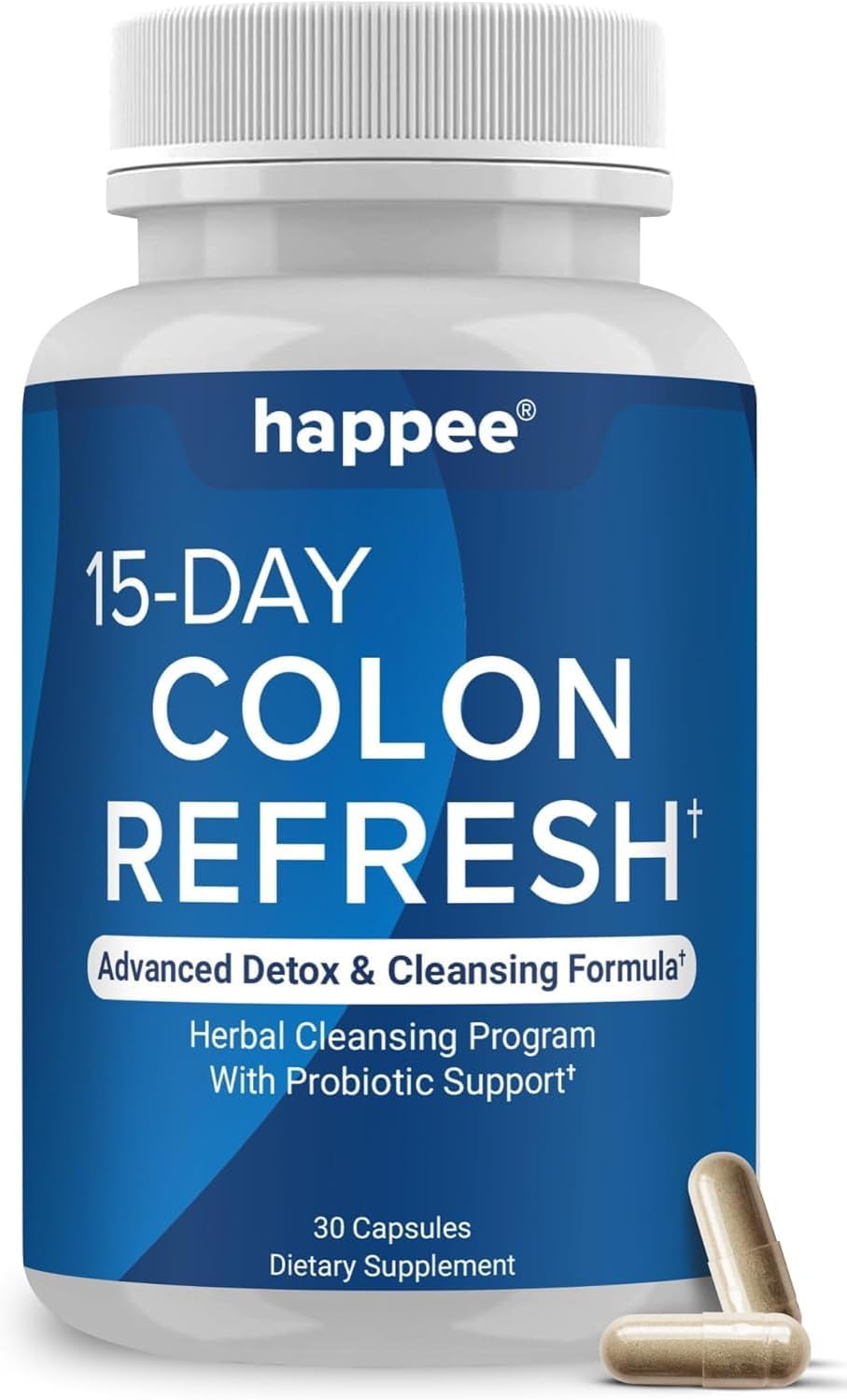 Happee Colon Cleanser & Detox for Weight Loss Support – 15 Day Colon Cleanse Pills & Gut Support Probiotics Men Women – Fast Natural Laxatives Constipation Relief