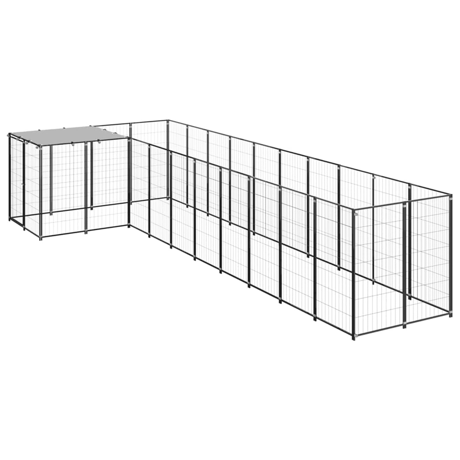 Homgoday Czarna klatka dla psa 7,26 m² stalowa klatka dla psa wewnętrzna klatka dla psa Kennel dla psów klatki dla psów klatki dla psów ogrodzenie dla psa na zewnątrz