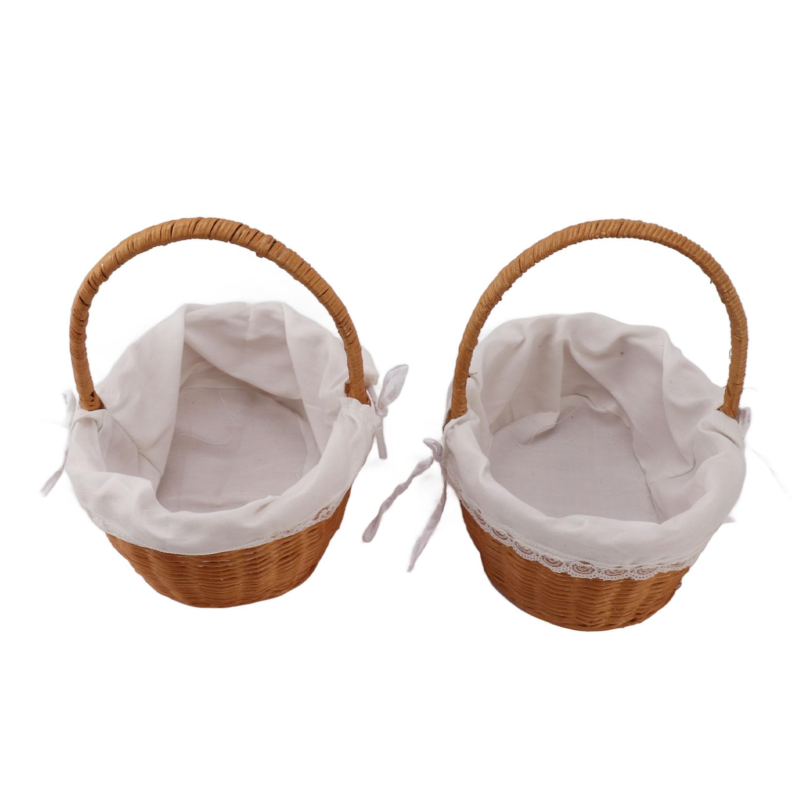Omabeta 2 Stück Geflochtene Rattan-Blumenkörbe, Dekorative Aufbewahrungskörbe für Heimdekoration, Hochzeiten, 25,9 X 27,9 X 20,1 Cm