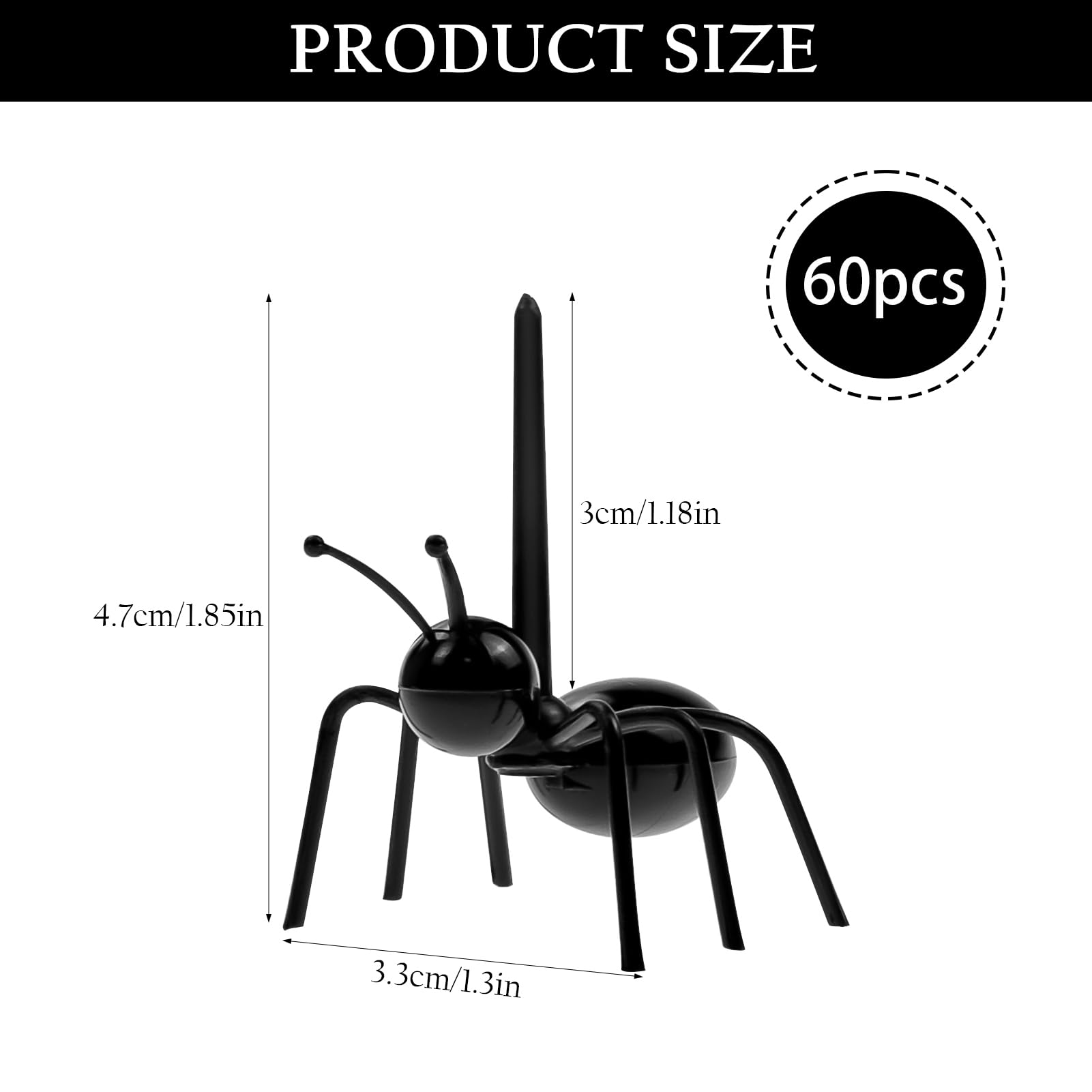 60 Pcs Ant Toothpicks Fruit Dessert Forks, Reusable Fruit Picks Animal Appetizer Forks for Snack Cake Dessert for Kitchen Halloween Birthday Party — Amazon image 2