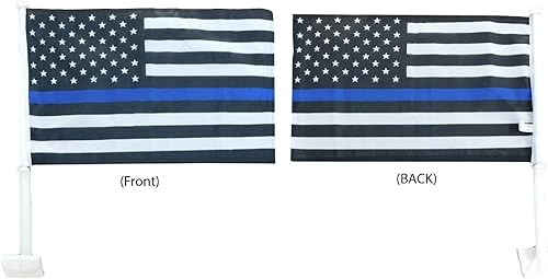 Premium 12 Pack 12x18 USA Thin Line Knitted 2-Sided 12"x18" Car Flag FL8751 ()