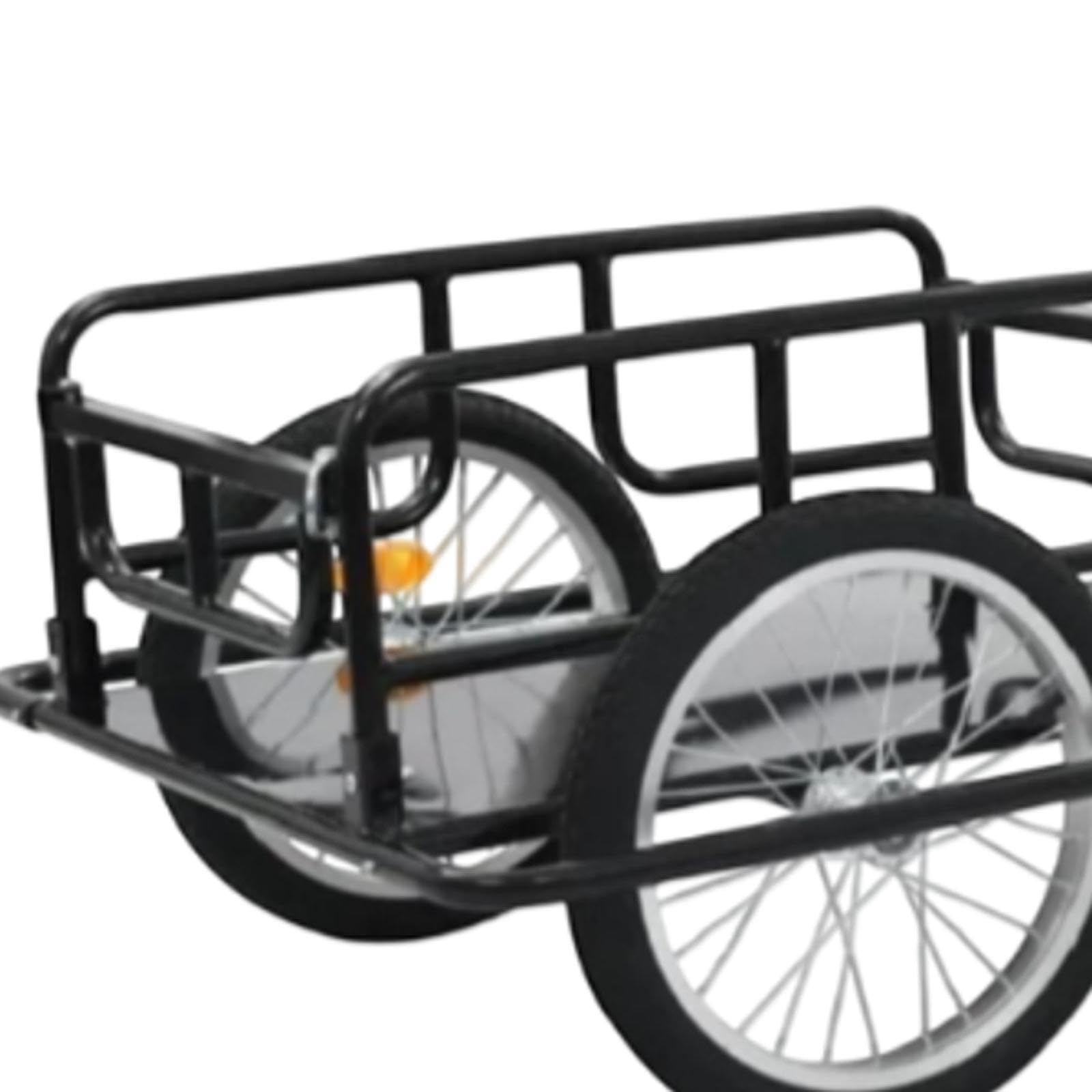 Remorque Cargo Pratique pour vélo, en tôle d'acier et Tubes d'acier, Transport Polyvalent, Roues de 39 cm, Installation Facile.